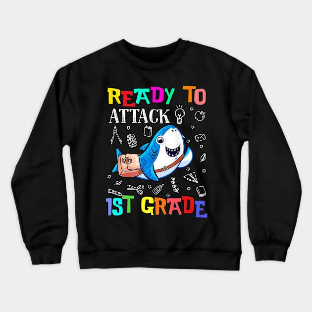 Ready To Attack 1st Grade Youth Crewneck Sweatshirt by Camryndougherty